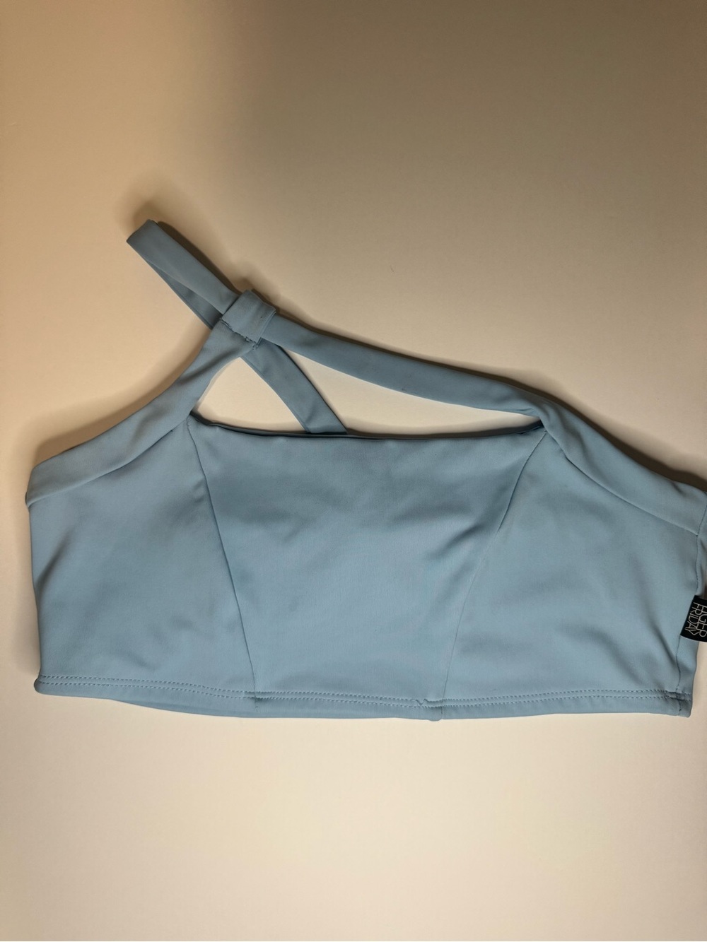 Tiger Friday Light Blue Asymmetric Strappy Dance Crop Top Adult Large